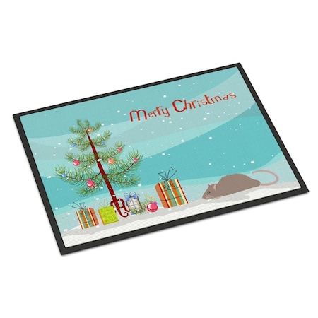 Carolines Treasures 18 x 27 in. Satin Rat Merry Christmas Indoor or Outdoor Mat CK4475MAT